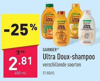 Promoties Ultra doux-shampoo - Garnier - Geldig van 15/01/2024 tot 20/01/2024 bij Aldi