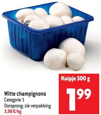Promoties Witte champignons - Huismerk - Match - Geldig van 17/01/2024 tot 23/01/2024 bij Match