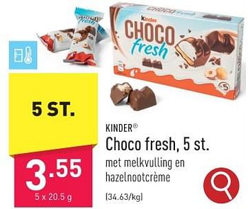 Promotions Choco fresh - Kinder - Valide de 22/01/2024 à 27/01/2024 chez Aldi