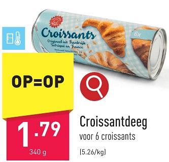 Promoties Croissantdeeg - Huismerk - Aldi - Geldig van 22/01/2024 tot 27/01/2024 bij Aldi