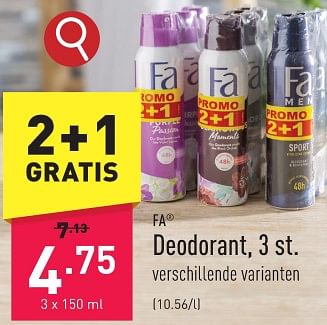 Promoties Déodorant - Fa - Geldig van 22/01/2024 tot 27/01/2024 bij Aldi