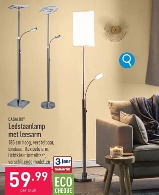 Promoties Ledstaanlamp met leesarm - Casalux - Geldig van 22/01/2024 tot 27/01/2024 bij Aldi