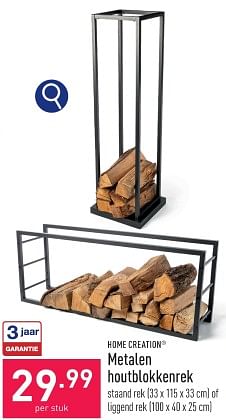 Promoties Metalen houtblokkenrek - HOME CREATION - Geldig van 22/01/2024 tot 27/01/2024 bij Aldi