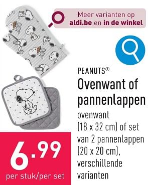Promoties Ovenwant of pannenlappen - Peanuts - Geldig van 22/01/2024 tot 27/01/2024 bij Aldi