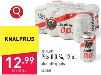 Promoties Pils 0,0 % - Jupiler - Geldig van 22/01/2024 tot 27/01/2024 bij Aldi