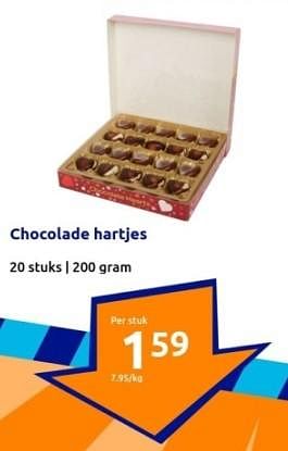 Promoties Chocolade hartjes - Huismerk - Action - Geldig van 17/01/2024 tot 23/01/2024 bij Action