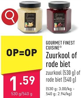 Promoties Zuurkool of rode biet - Gourmet Finest Cuisine - Geldig van 22/01/2024 tot 27/01/2024 bij Aldi