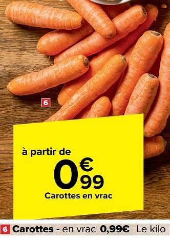 Promotions Carottes - Produit maison - Carrefour  - Valide de 17/01/2024 à 23/01/2024 chez Carrefour
