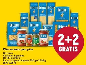 Promotions Pâtes, linguine - De Cecco - Valide de 18/01/2024 à 24/01/2024 chez Delhaize