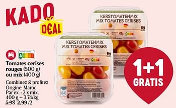 Promotions Tomates cerises mix - Produit Maison - Delhaize - Valide de 18/01/2024 à 24/01/2024 chez Delhaize