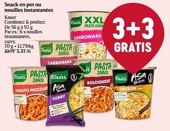 Promotions Nouilles instantanées, curry - Knorr - Valide de 18/01/2024 à 24/01/2024 chez Delhaize