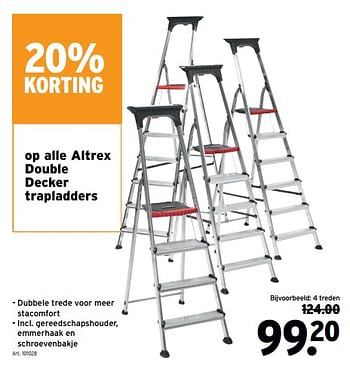 Promoties Altrex double decker trapladders 4 treden - Altrex - Geldig van 17/01/2024 tot 30/01/2024 bij Gamma