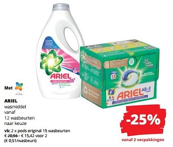 Promoties Ariel wasmiddel pods original - Ariel - Geldig van 18/01/2024 tot 31/01/2024 bij Spar (Colruytgroup)