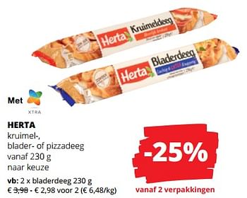 Promoties Bladerdeeg - Herta - Geldig van 18/01/2024 tot 31/01/2024 bij Spar (Colruytgroup)