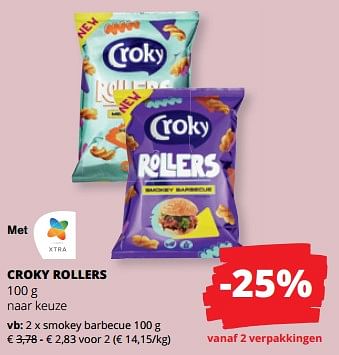 Promoties Croky rollers smokey barbecue - Croky - Geldig van 18/01/2024 tot 31/01/2024 bij Spar (Colruytgroup)