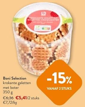 Promoties Boni selection krokante galetten met boter - Boni - Geldig van 17/01/2024 tot 30/01/2024 bij OKay