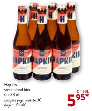 Promoties Hapkin sterk blond bier - Hapkin - Geldig van 17/01/2024 tot 30/01/2024 bij OKay