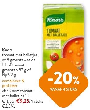 Promoties Knorr tomaat met balletjes - Knorr - Geldig van 17/01/2024 tot 30/01/2024 bij OKay