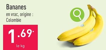 Promotions Bananes - Produit maison - Aldi - Valide de 22/01/2024 à 27/01/2024 chez Aldi