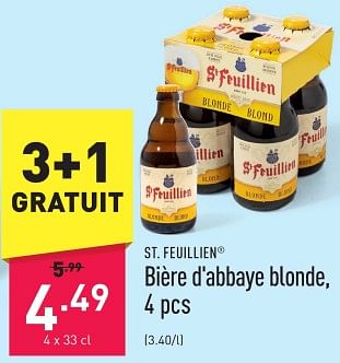 Promoties Bière d`abbaye blonde - St Feuillien - Geldig van 22/01/2024 tot 27/01/2024 bij Aldi
