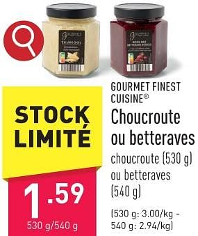 Promotions Choucroute ou betteraves - Gourmet Finest Cuisine - Valide de 22/01/2024 à 27/01/2024 chez Aldi
