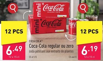 Promotions Coca-cola regular ou zero - Coca Cola - Valide de 22/01/2024 à 27/01/2024 chez Aldi