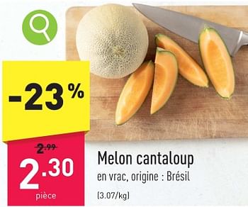 Promotions Melon cantaloup - Produit maison - Aldi - Valide de 22/01/2024 à 27/01/2024 chez Aldi