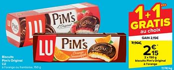 Promotions Biscuits pim’s original à l’orange - Lu - Valide de 17/01/2024 à 29/01/2024 chez Carrefour