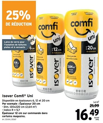 Promotions Isover comfi uni - Isover - Valide de 17/01/2024 à 30/01/2024 chez Gamma