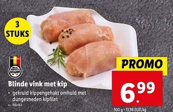 Promoties Blinde vink met kip - Huismerk - Lidl - Geldig van 24/01/2024 tot 30/01/2024 bij Lidl