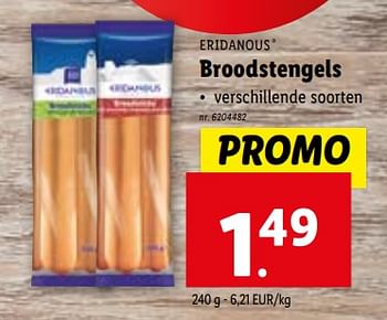 Promoties Broodstengels - Eridanous - Geldig van 24/01/2024 tot 30/01/2024 bij Lidl