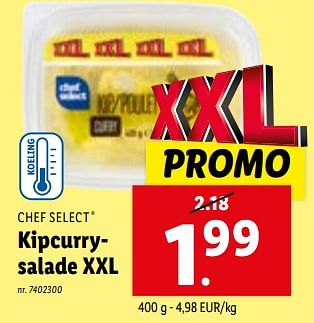 Promoties Kipcurrysalade xxl - Chef select - Geldig van 24/01/2024 tot 30/01/2024 bij Lidl