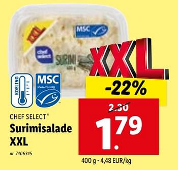 Promoties Surimisalade xxl - Chef select - Geldig van 24/01/2024 tot 30/01/2024 bij Lidl