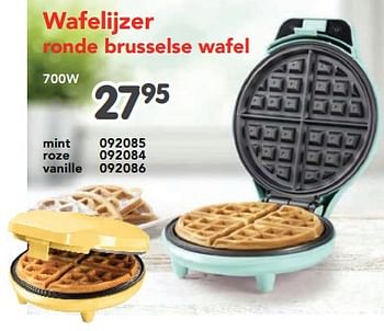 Promoties Bestron wafelijzer ronde brusselse wafel - Bestron - Geldig van 15/01/2024 tot 17/02/2024 bij Happyland