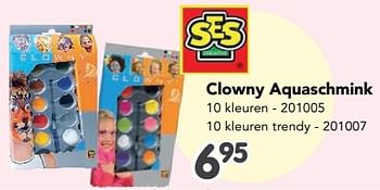 Promoties Clowny aquaschmink - SES - Geldig van 15/01/2024 tot 17/02/2024 bij Happyland