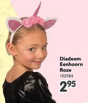 Promoties Diadeem eenhoorn roze - Huismerk - Happyland - Geldig van 15/01/2024 tot 17/02/2024 bij Happyland
