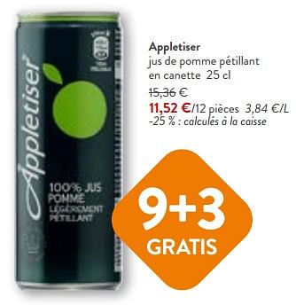 Promotions Appletiser jus de pomme pétillant en canette - Appletiser - Valide de 17/01/2024 à 30/01/2024 chez OKay