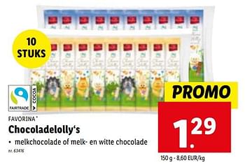 Promoties Chocoladelolly‘s - Favorina - Geldig van 24/01/2024 tot 30/01/2024 bij Lidl