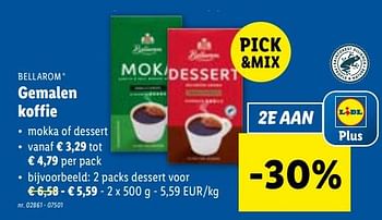 Promoties Gemalen koffie - Bellarom - Geldig van 24/01/2024 tot 30/01/2024 bij Lidl