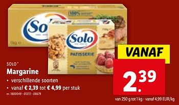 Promoties Margarine - Solo - Geldig van 24/01/2024 tot 30/01/2024 bij Lidl