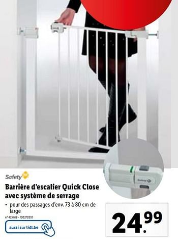 Promotions Barrière d’escalier quick close avec système de serrage - Safety 1st - Valide de 24/01/2024 à 30/01/2024 chez Lidl