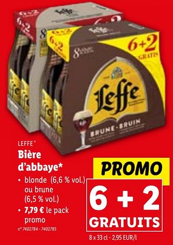 Promotions Bière d’abbaye - Leffe - Valide de 24/01/2024 à 30/01/2024 chez Lidl