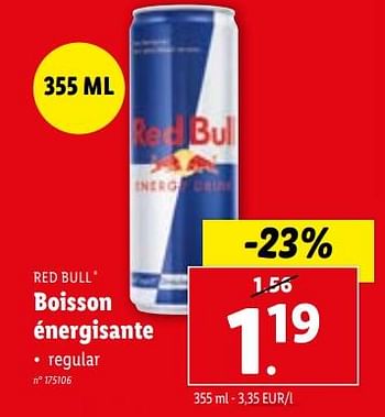 Promotions Boisson énergisante - Red Bull - Valide de 24/01/2024 à 30/01/2024 chez Lidl