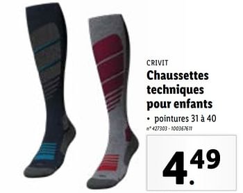 Promotions Chaussettes techniques pour enfants - Crivit - Valide de 24/01/2024 à 30/01/2024 chez Lidl