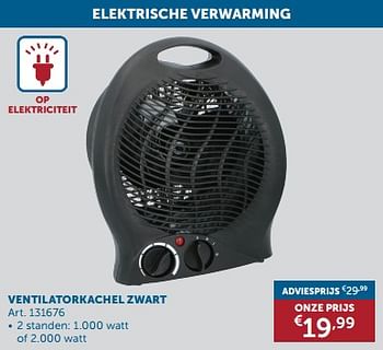 Promoties Beauheat ventilatorkachel zwart - Beauheat - Geldig van 23/01/2024 tot 26/02/2024 bij Zelfbouwmarkt