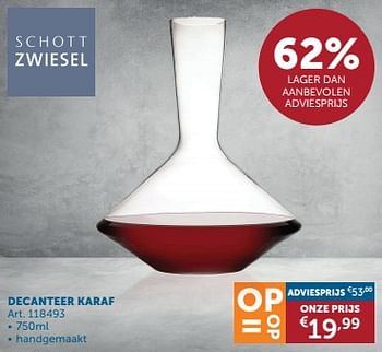 Promoties Decanteer karaf - Schott Zwiesel - Geldig van 23/01/2024 tot 26/02/2024 bij Zelfbouwmarkt