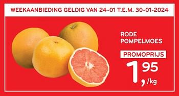 Promoties Rode pompelmoes - Huismerk - Alvo - Geldig van 17/01/2024 tot 30/01/2024 bij Alvo