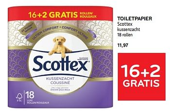 Promoties Toiletpapier scottex 16+2 gratis - Scottex - Geldig van 17/01/2024 tot 30/01/2024 bij Alvo