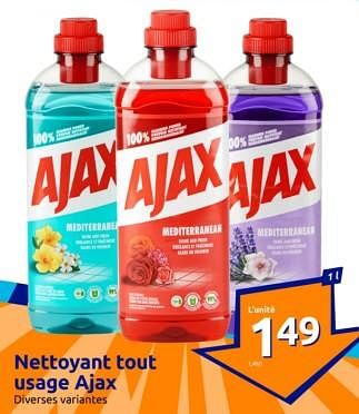 Promotions Nettoyant tout usage ajax - Ajax - Valide de 17/01/2024 à 23/01/2024 chez Action
