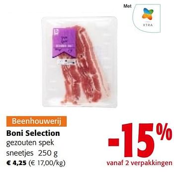 Promoties Boni selection gezouten spek sneetjes - Boni - Geldig van 17/01/2024 tot 30/01/2024 bij Colruyt